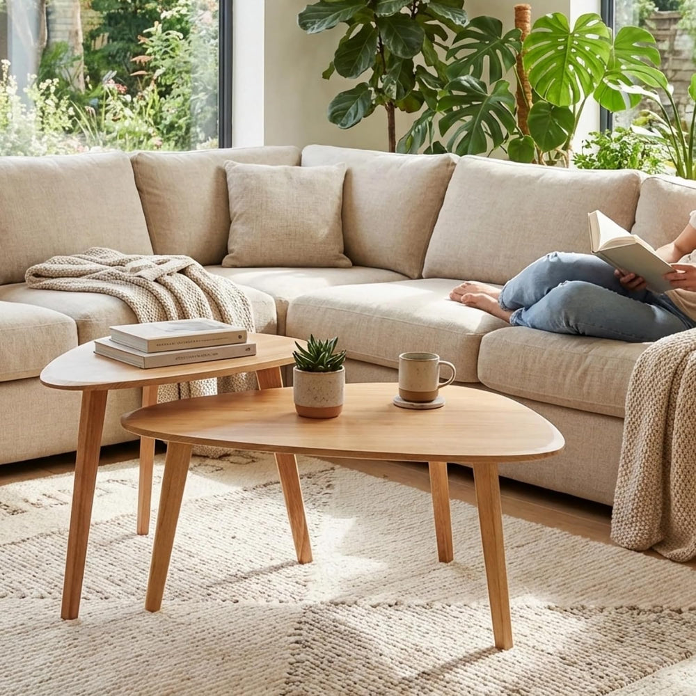 Nesting Coffee Table Set of 2-Mid Century Modern Coffee Table | Guitar Pick S...