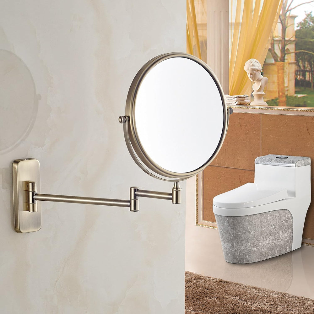 GURUN 8-Inch Double-Sided Wall Mount Makeup Mirrors with 10x Magnification Ba...