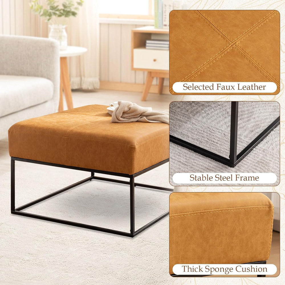 Modern Square Coffee Table, Farmhouse Ottoman for Living Room, Large Vintage ...