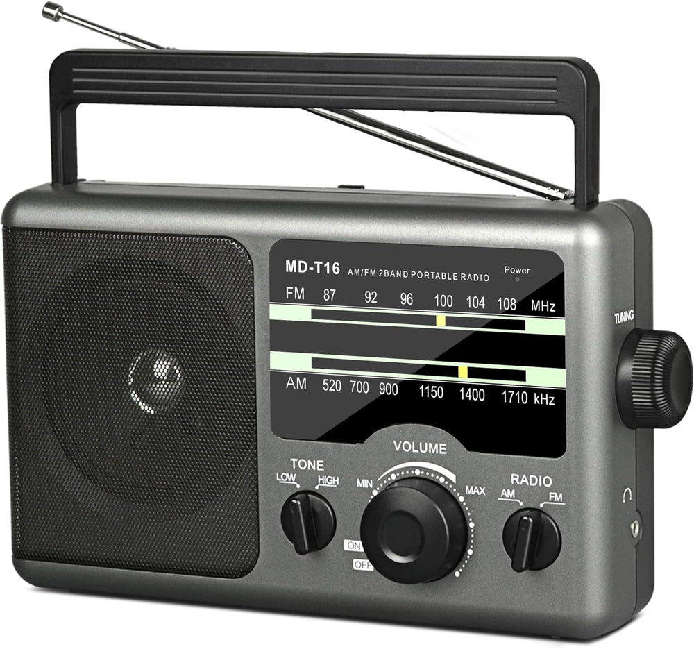 AM FM Portable Radio Battery Operated by 4X D Cell Batteries Or AC Power
