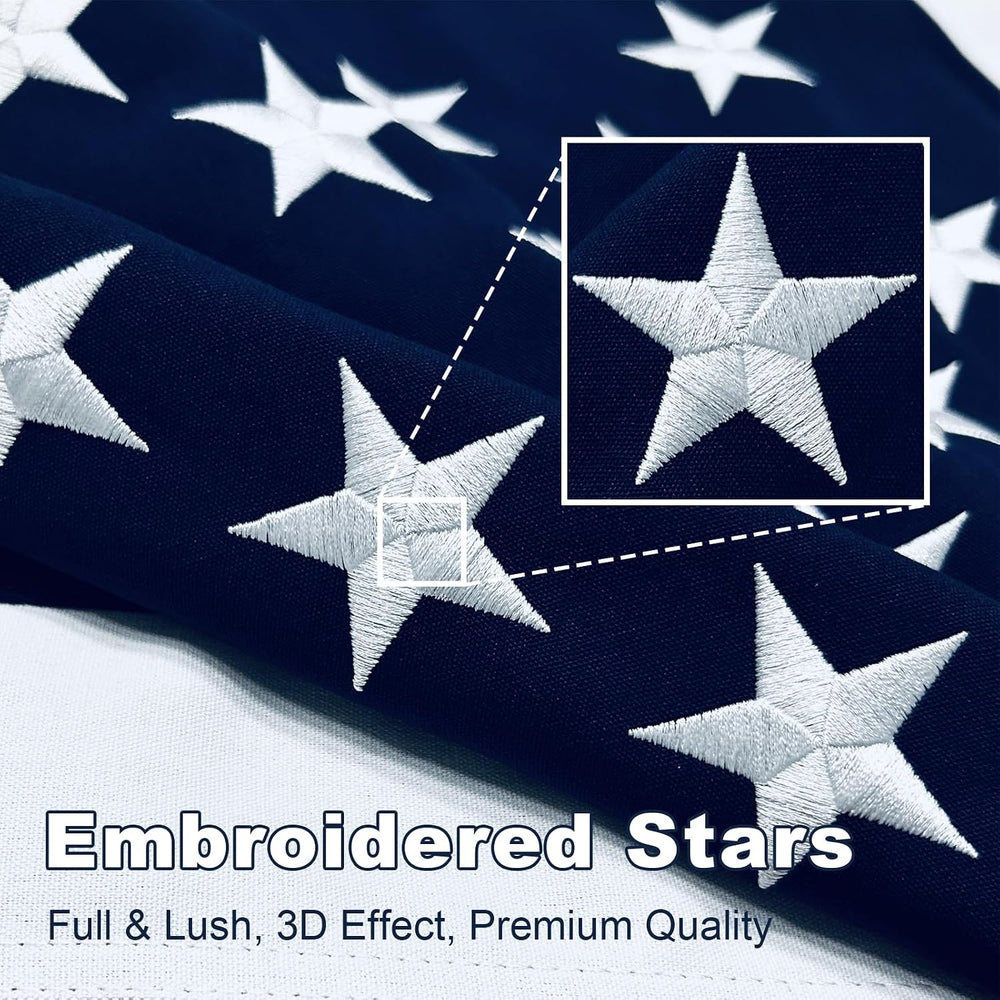 5x8 American Flag for Outside, Embroidered Super Heavy Duty Large US USA Flag...