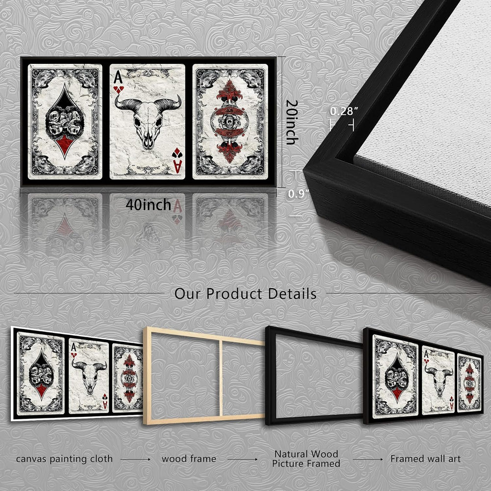 Western Wall Art, Southwestern Cowboy Playing Card Modern Wall Decor,20x40