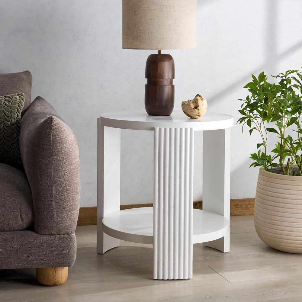 SAFAVIEH Couture Collection Liabella White Round Accent Table