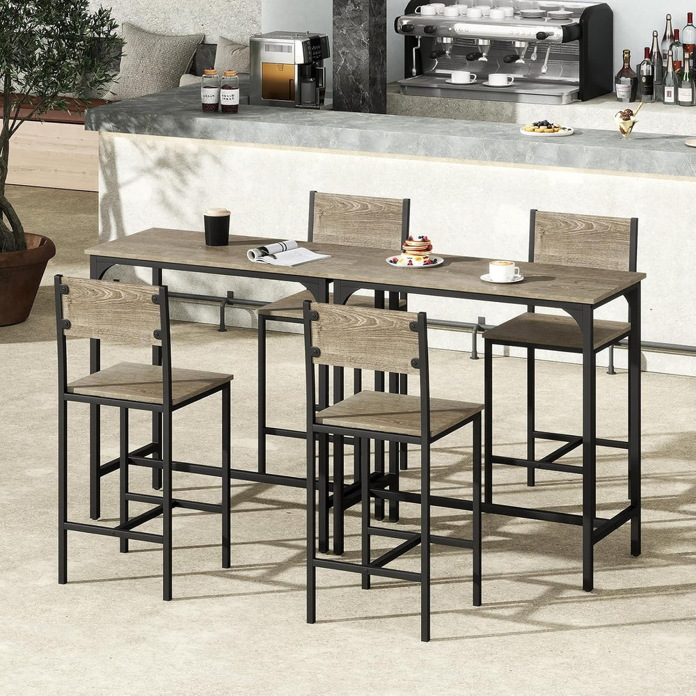 Tangkula 3 Piece Counter Height Bar Table Set, Pub Table and Chairs Set of 2,...