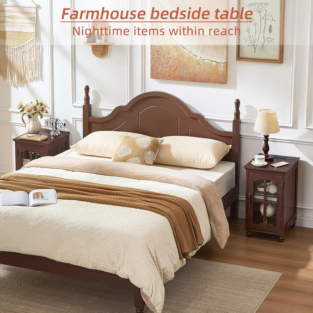 RWYHG End Table Set 2 with Charger, 18'' Nightstand and 24" Side...