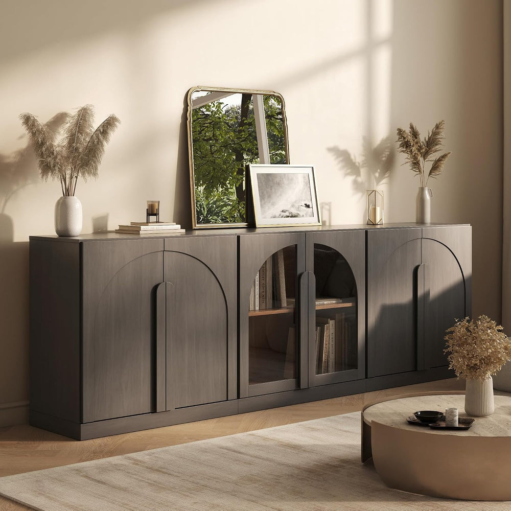 BELLEZE Bijou 3-Piece Modular Sideboard Buffet Cabinet - Ebony