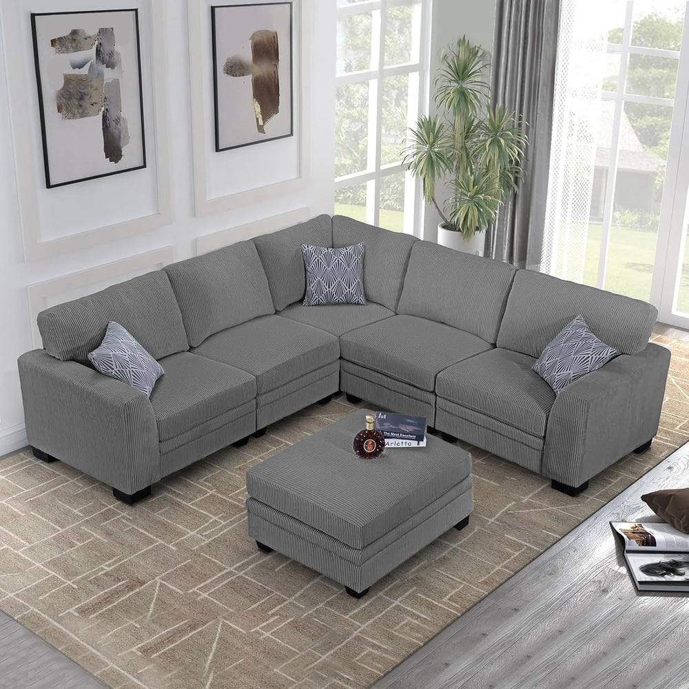 Legend Vansen Oversized Modular Sectional Sofa,U/L-Shaped Corduroy Couch with...