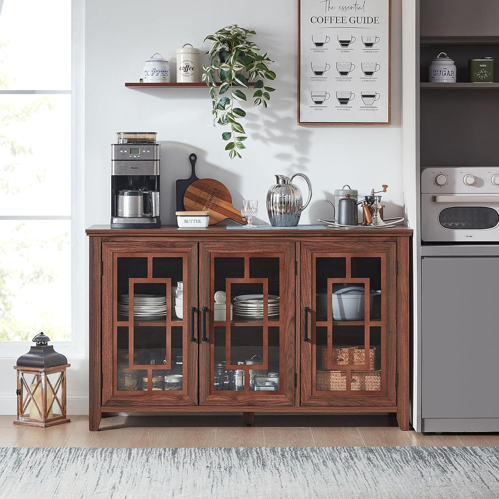 Joaxswe Large Sideboard Buffet Cabinet with Storage, 55" Farmhouse Crede...