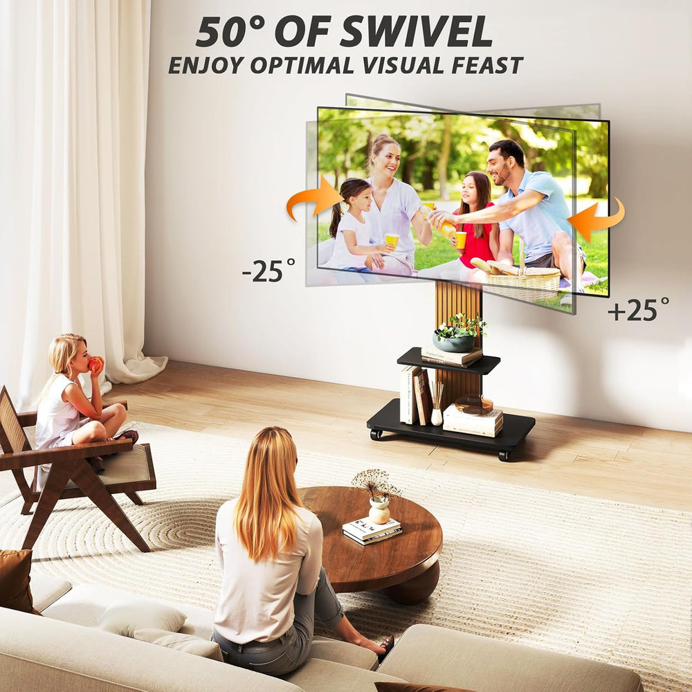 TVON Heavy Duty Rolling TV Stand for 55-100 inch Large Screens | Supports up ...