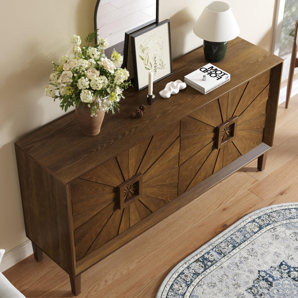 Large Buffet Sideboard Cabinet with Storage,60" Modern Cedenzas Buffet T...
