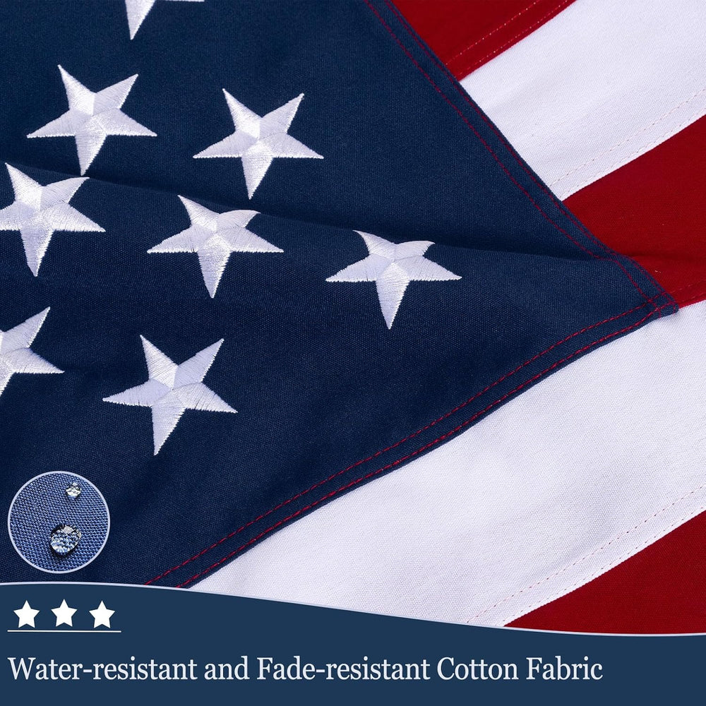 JRED 100% Cotton American Flags for Outside 5x8 FT US Flag Heavy Duty Outdoor...