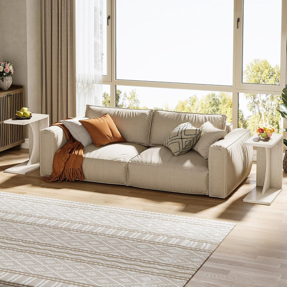 Tribesigns Set of 2 C-Shaped End Table for Couch