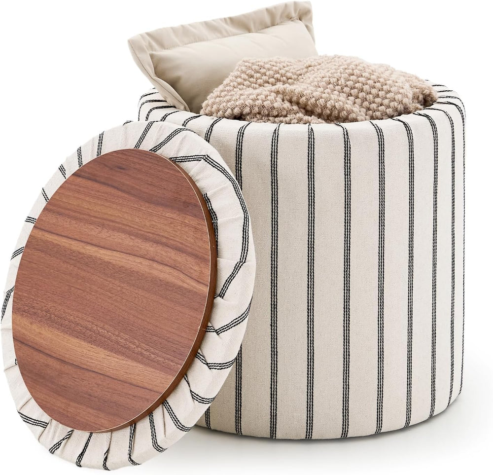 Wimarsbon 18inch Storage Ottoman with Detachable Tray, Mid Century Large Capa...