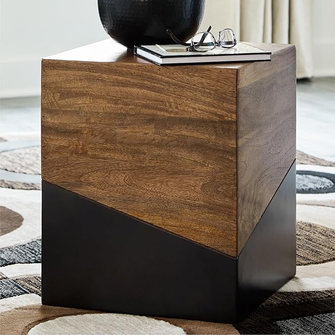 Signature Design by Ashley Trailbend Eclectic Accent End Table, Brown & G...