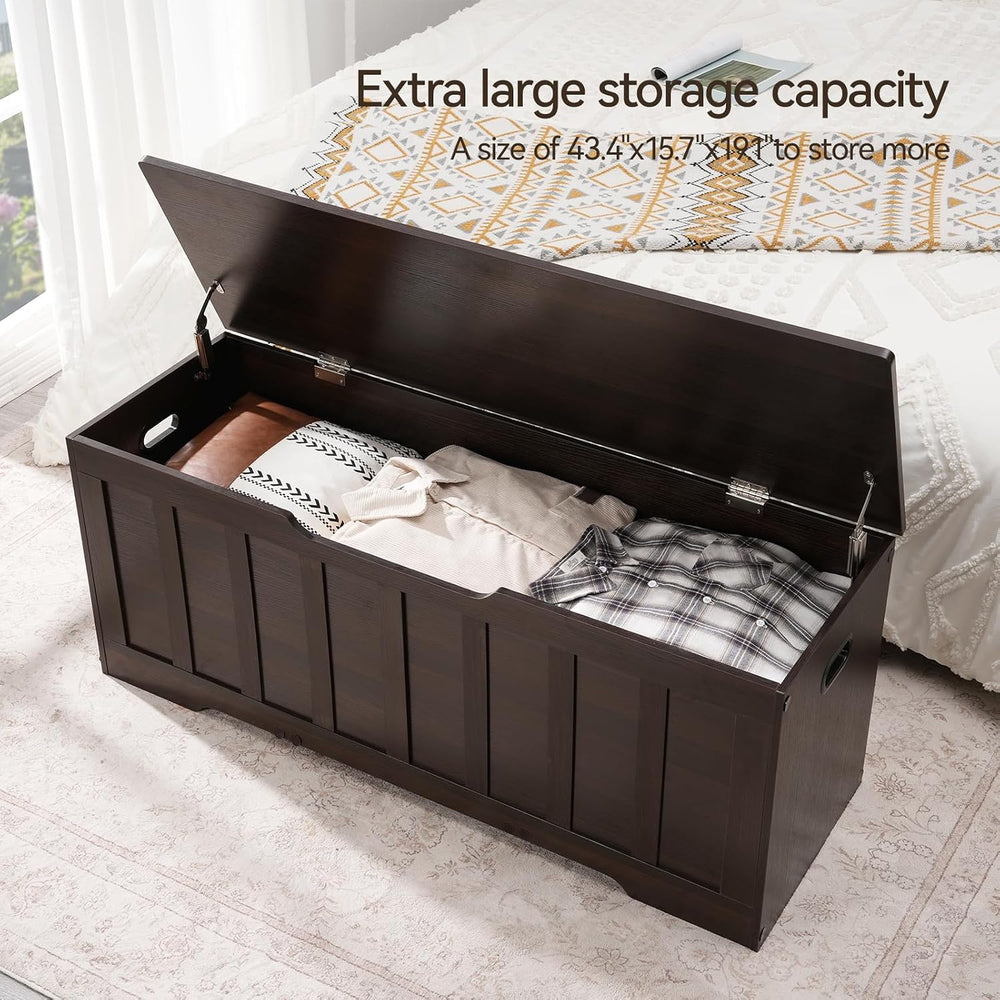 VANKILEY 47.2" Storage Chest Extra Large,Storage Trunk with 2 Safety Hin...