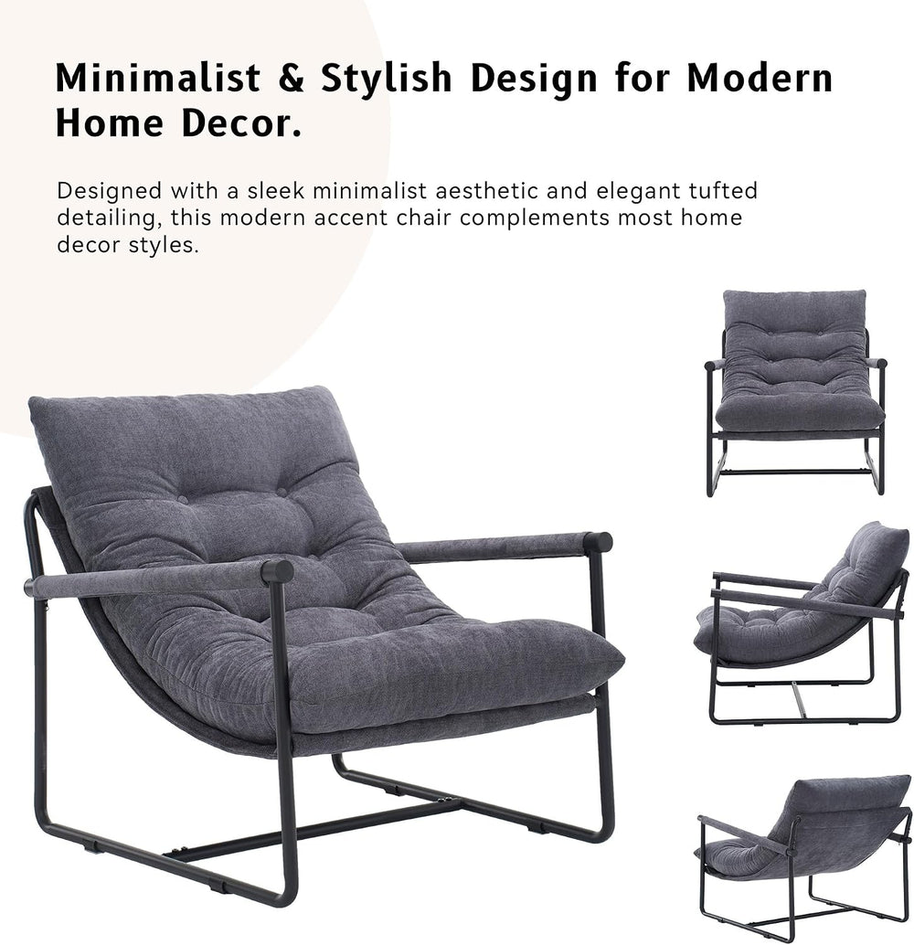 Accent Chair, Comfy Living Room Chair with Soft Cushion, Upholstered Armchair...