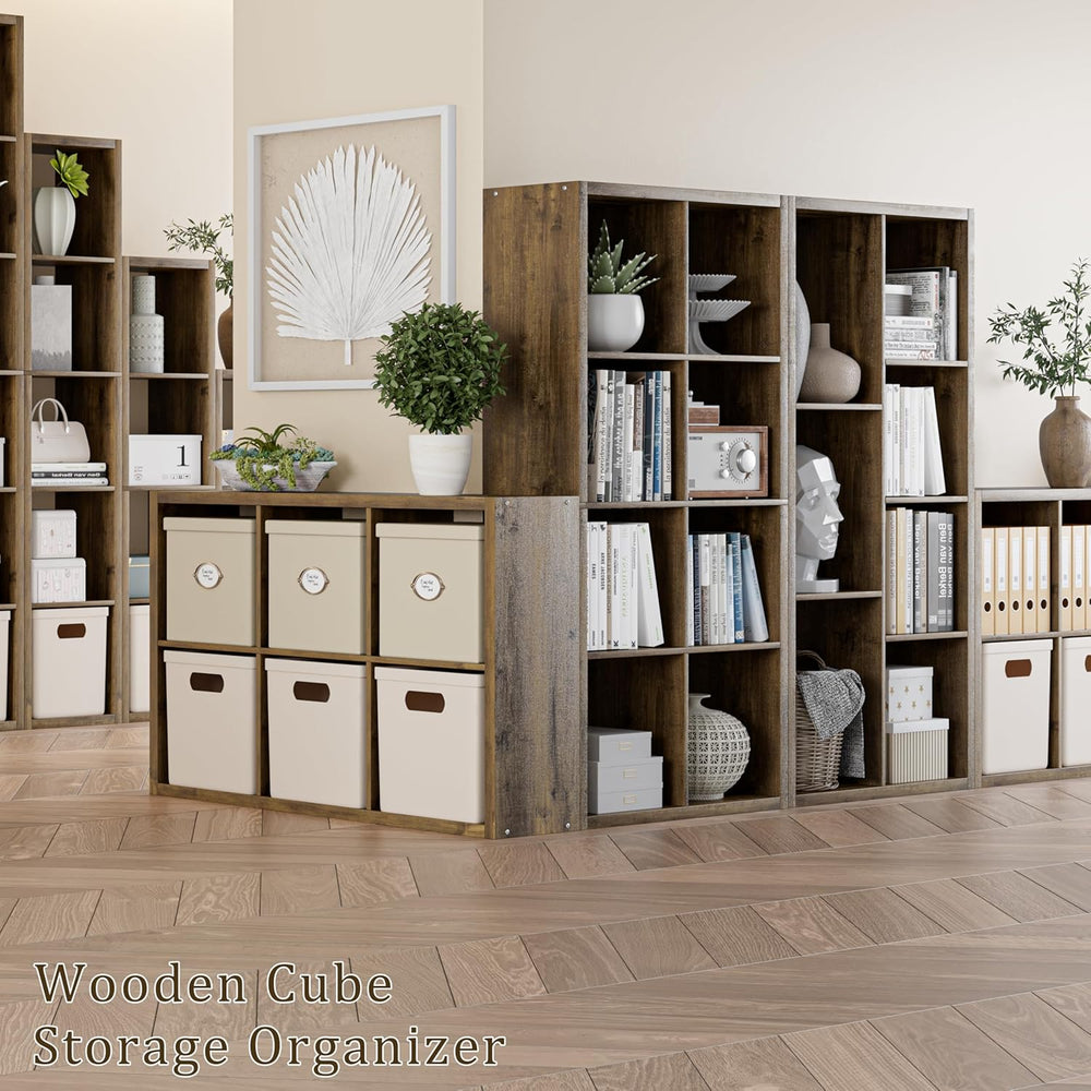 Cube Storage Organizer Bookcase, Decorative 11 inch Open Back Cubical Shelf w...