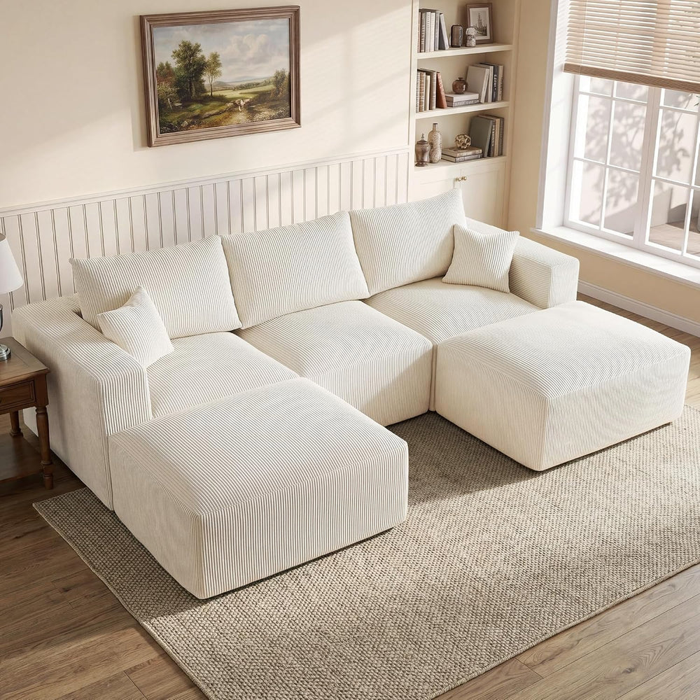 Gericco 113" Modular Sectional Couch, Cloud Sofa with Deep Seats, Uphols...