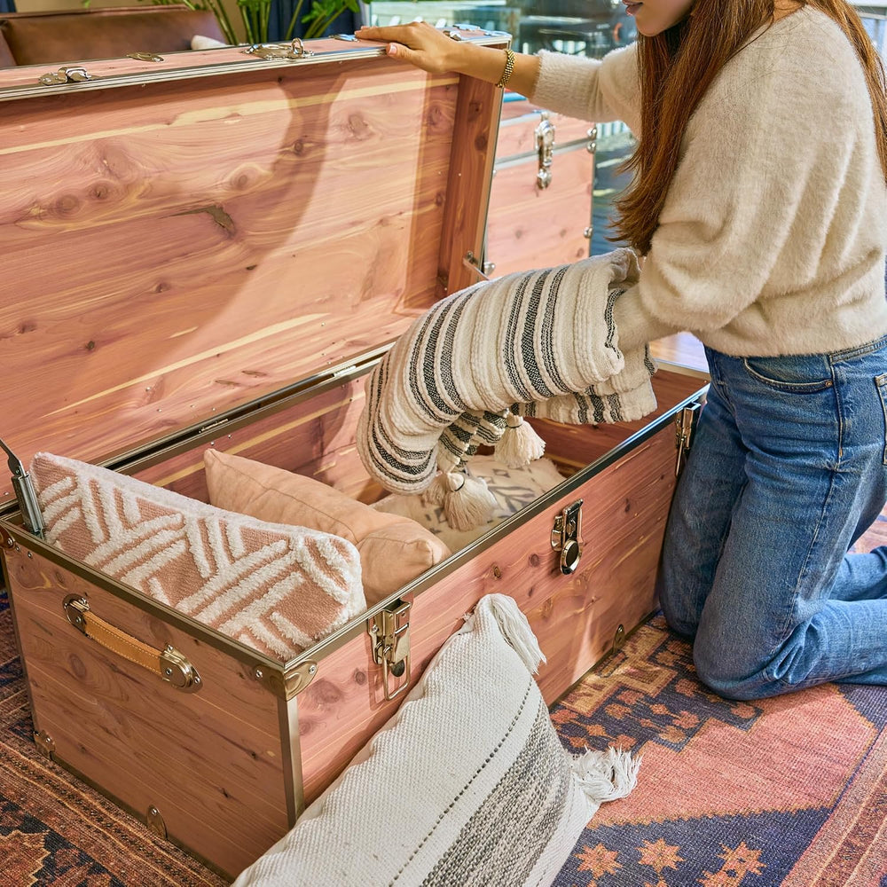 Rhino Knotty Cedar Large Chest, Coffee Table Storage Trunk, Bench | 32"L...