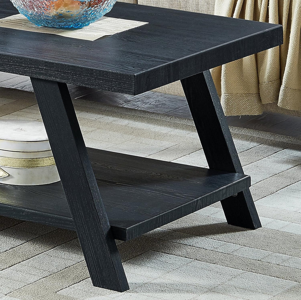 Roundhill Furniture Athens Contemporary 3-Piece Wood Shelf Coffee Table Set ,...