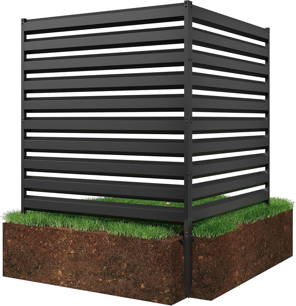 CJF 42" H x 38" W Metal Air Conditioner Fence, No Dig Outdoor Priva...
