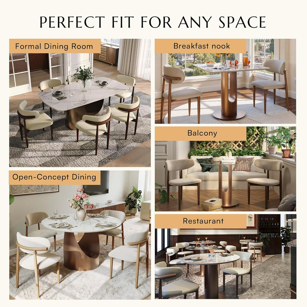 POVISON Modern Dining Chairs Set of 4, Armless PU Leather Dining Chair with P...