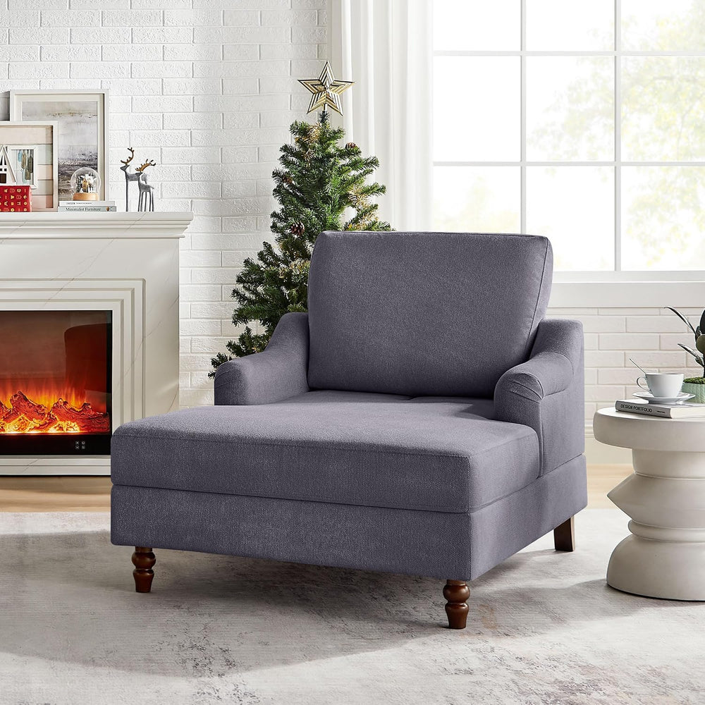 VANOMi Chaise Lounge Chair Indoor with Adjustable Backrest, Upholstered Sofa ...