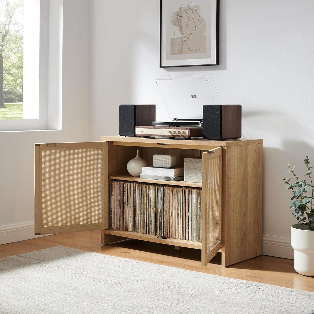 Crosley Furniture Kenji Record Player Cabinet with Vinyl Storage, Media Stand...