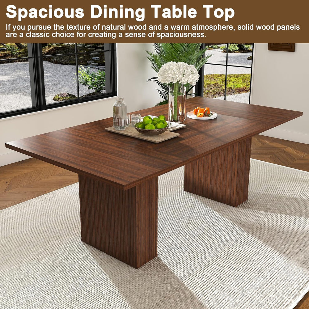 78.74" Dining Table Set for 8 with Storage Cabinet, Large Rectangular Di...