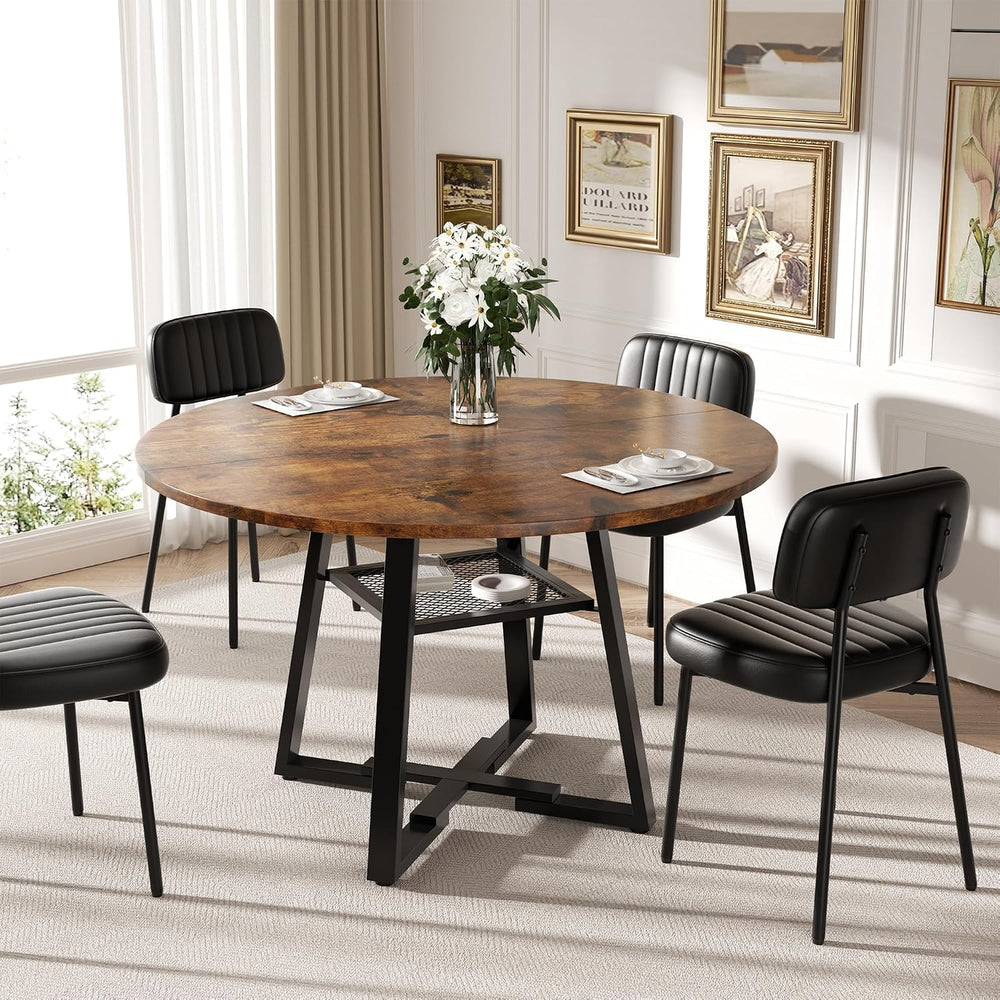 47 Inch Round Dining Table for 4-6 People,Modern Circle Dining Room Table Kit...