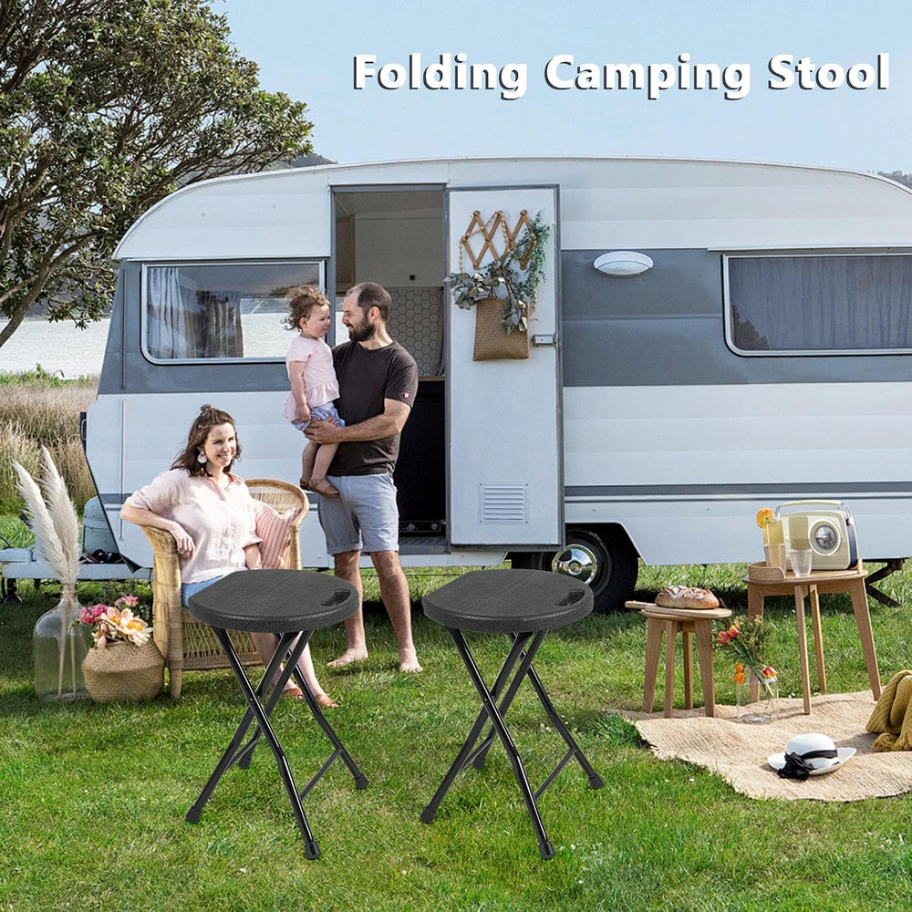 COOZMENT Folding Stool with Handle, 550 lbs Heavy Duty Portable Camping Stool...