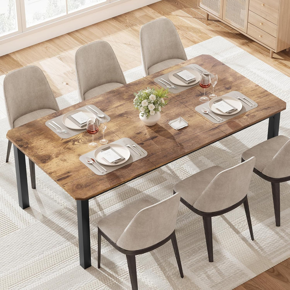 78.7 Inch Long Kitchen Table for 6-8, Dining Room Table for Kitchen Living Ro...