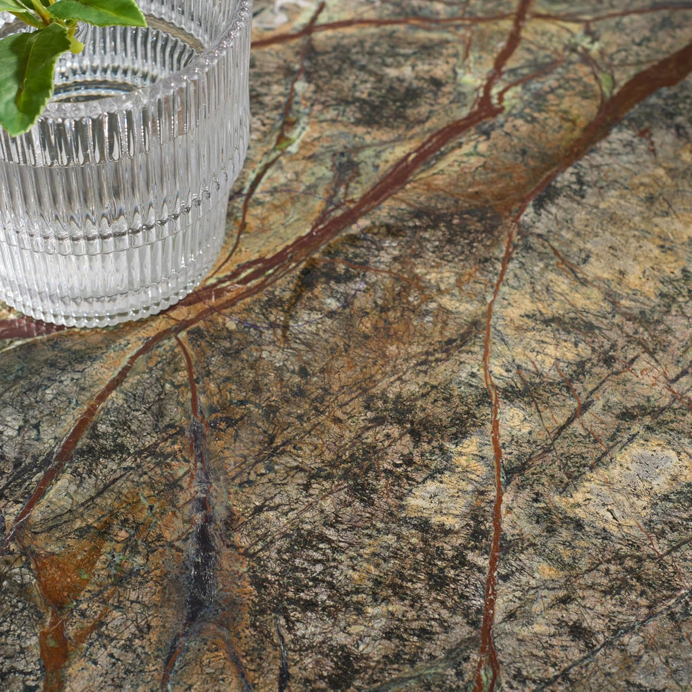 SAFAVIEH Couture Collection – Danny Green & Brown Stacked Round Marble Ac...