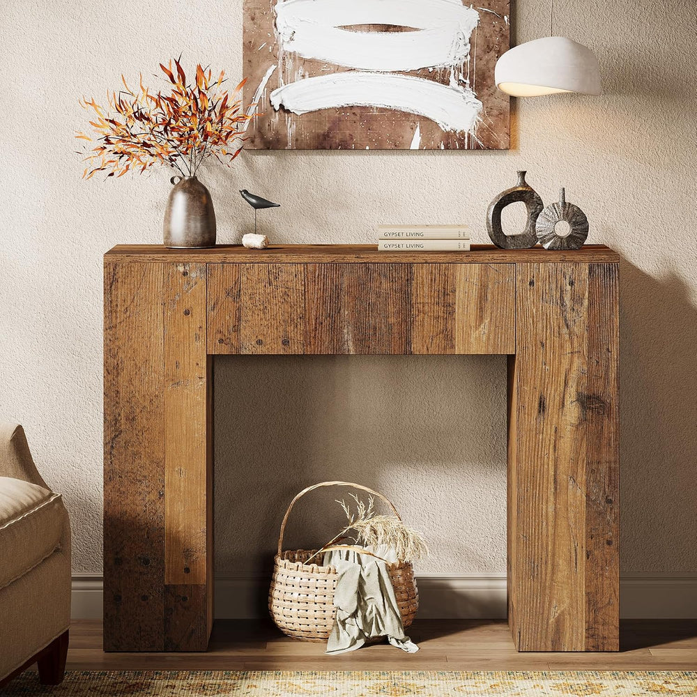 Tribesigns 39'' Farmhouse Console Table, Narrow Sofa Entryway Table w...