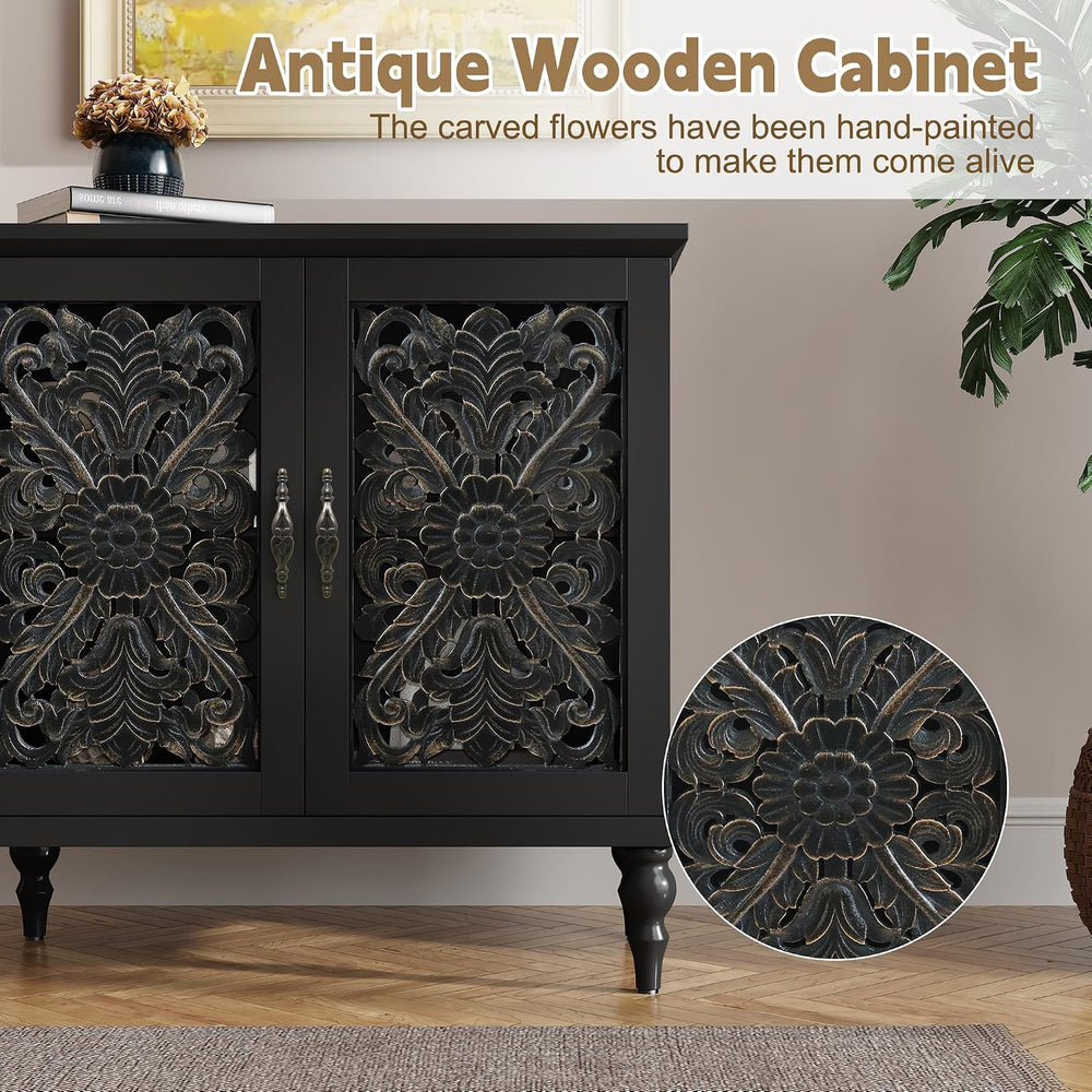 ARTPOWER Vintage Accent Cabinet with 2 Doors, Credenza for Living Room