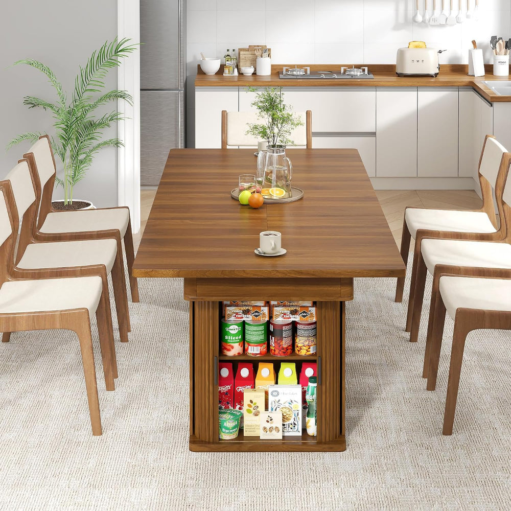 39-94 inch Extendable Dining Table for 4-10, Rectangle Expandable Long Kitche...