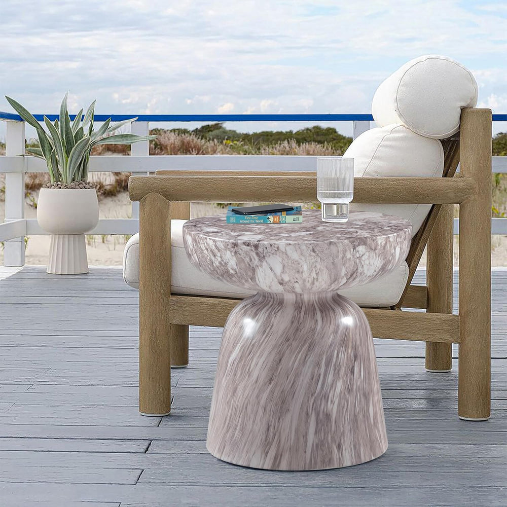Meridian Furniture Avellino Brown Indoor/Outdoor Concrete End Table
