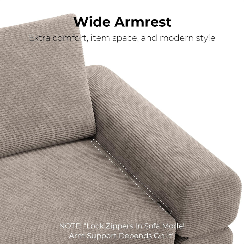 LIKIMIO FlipNest Convertible Sleeper Sofa Bed Floor Sofa 3-in-1 No Assembly, ...
