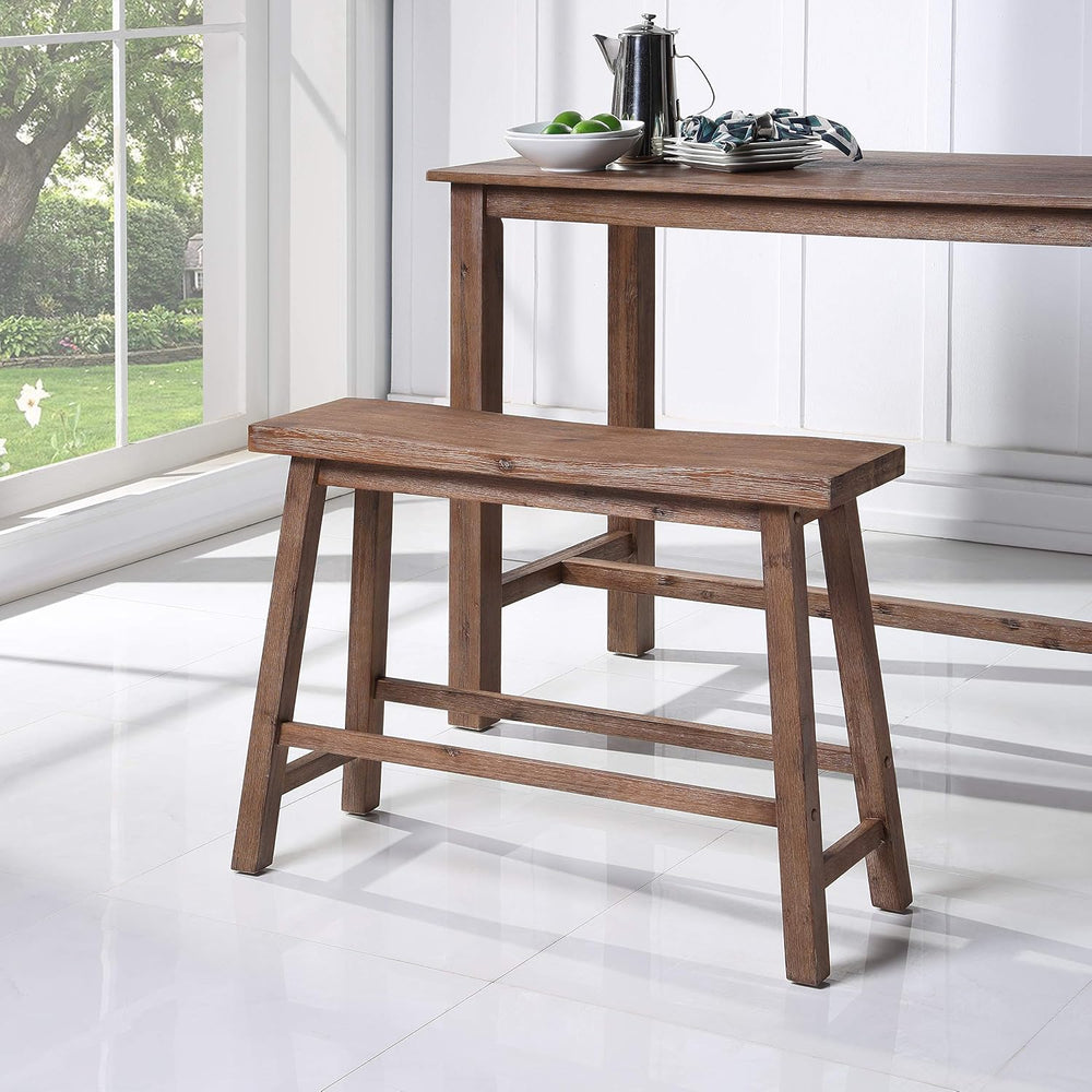 Boraam Sonoma Counter Height Backless Bench - Barnwood Wire-Brush Finish