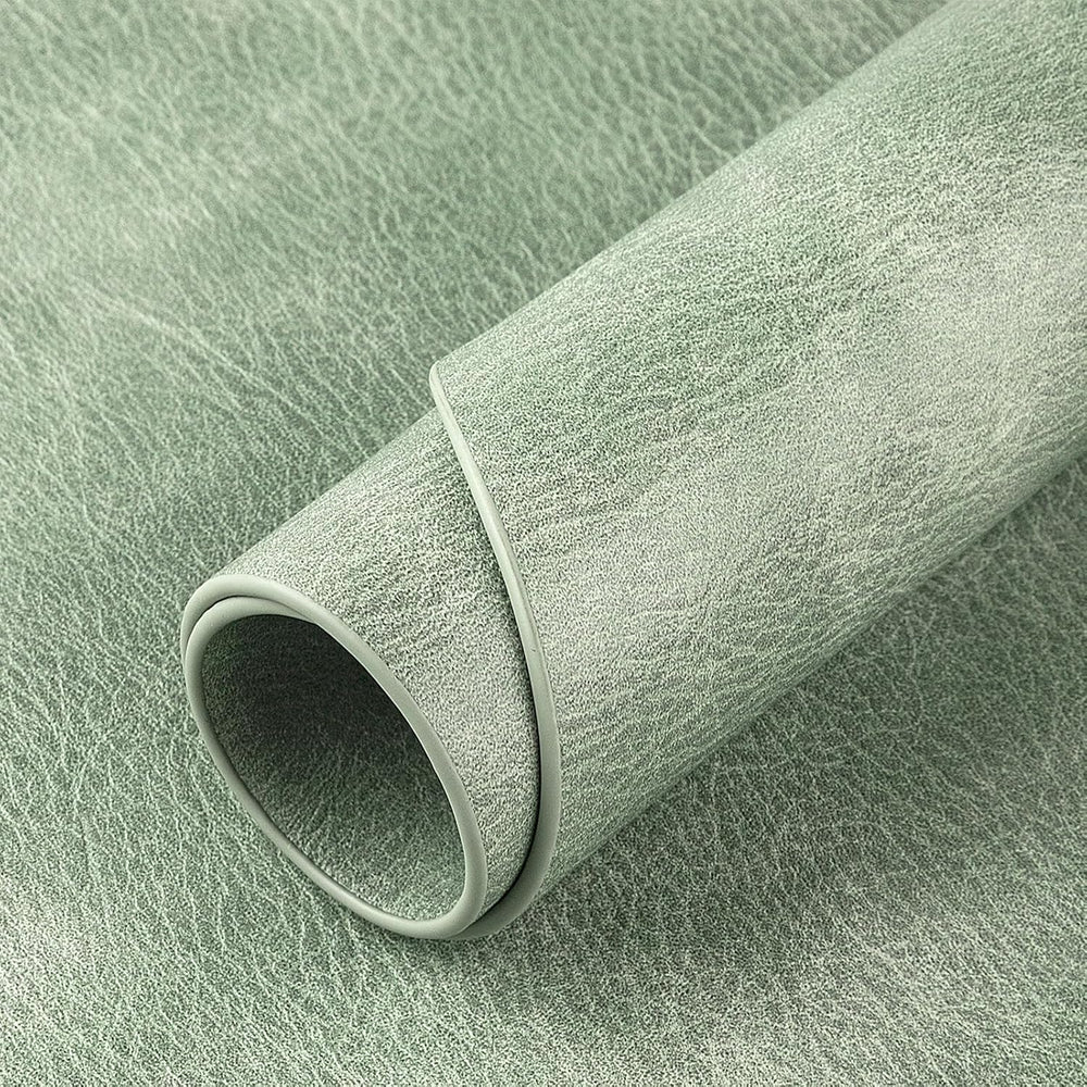 ADRIMER Fall Placemats set of 8, Heat Resistant Faux Leather, Green