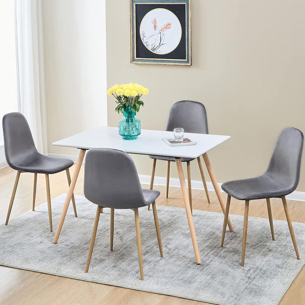 Homy Casa Mid-Century Modern Armless Dining Chairs Set, Upholstered with Velv...
