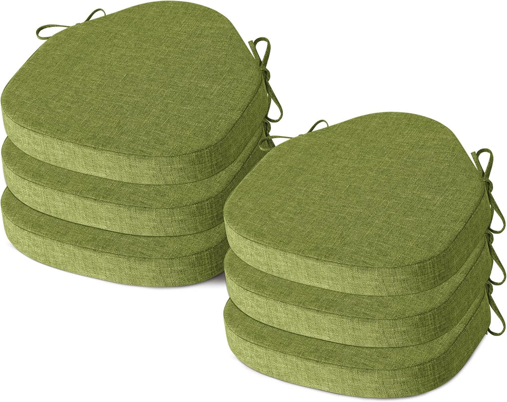 AddGrace Chair Cushions for Windsor Chairs Set of 6 Green 16.5"x15.5"