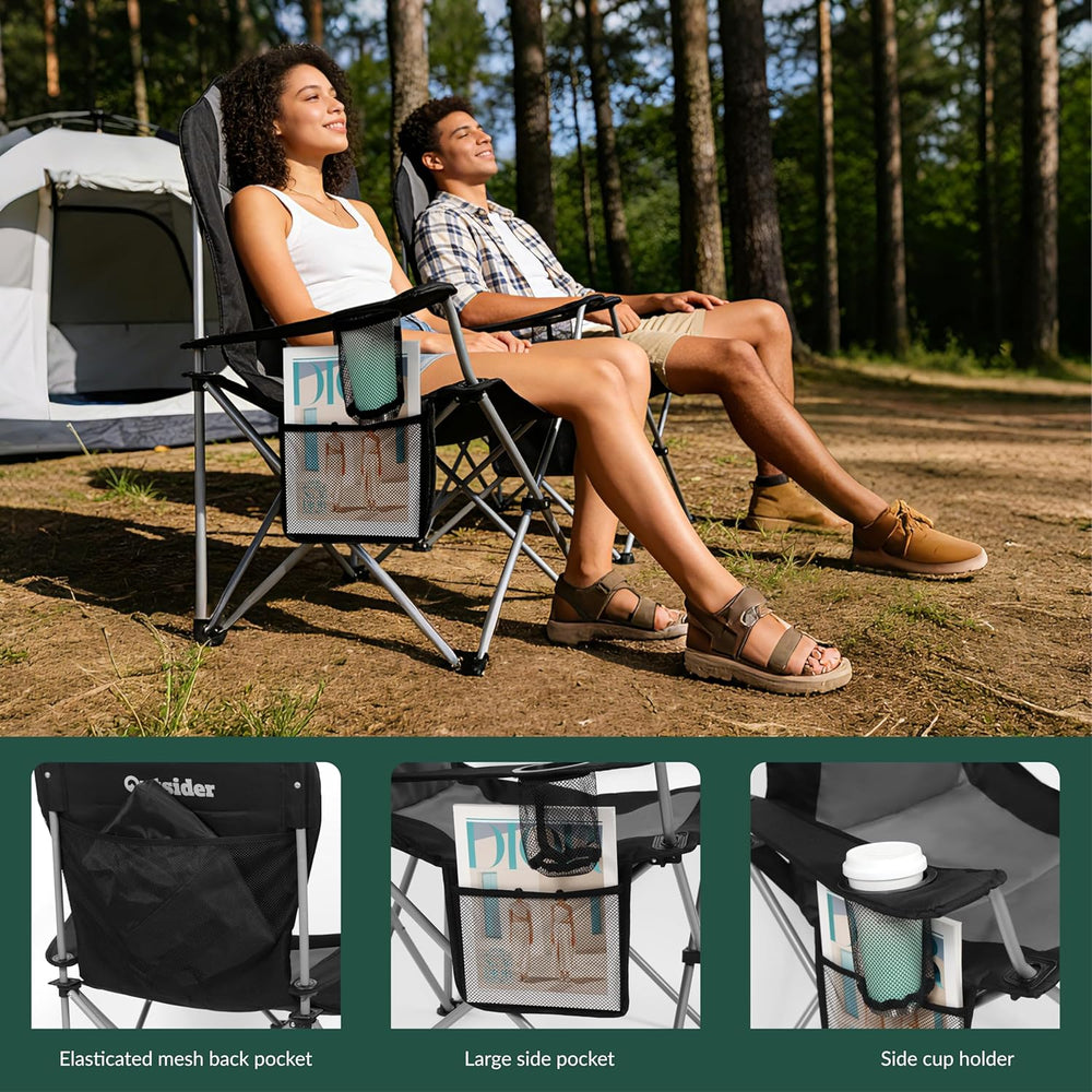 OUTSIDER Folding Camping Chair for Adults Heavy Duty – Supports 400 lbs, Port...