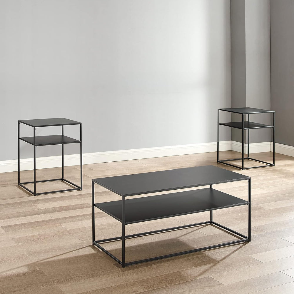 Crosley Furniture Braxton 3-Piece Living Room Table Set with Coffee and Side ...