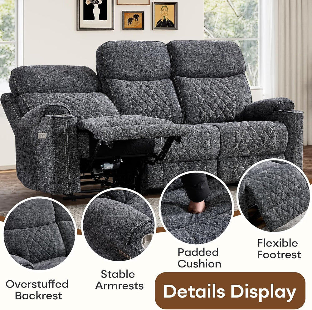 HAOMARKETS 2-Piece Power Recliner Sofa Set with Charging Port, Include 2-Seat...