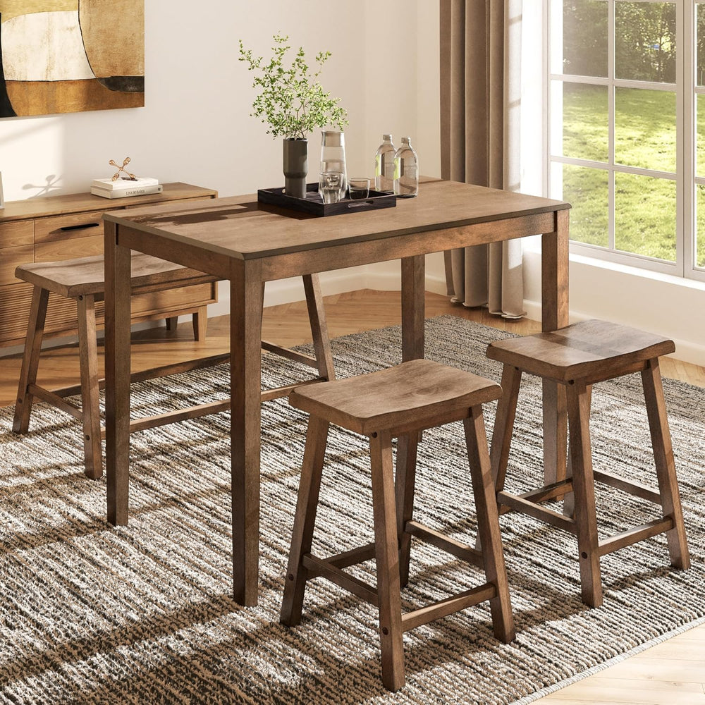 MFSTUDIO Dining Table Set for 4, Counter Height Table and Chairs, Kitchen Tab...