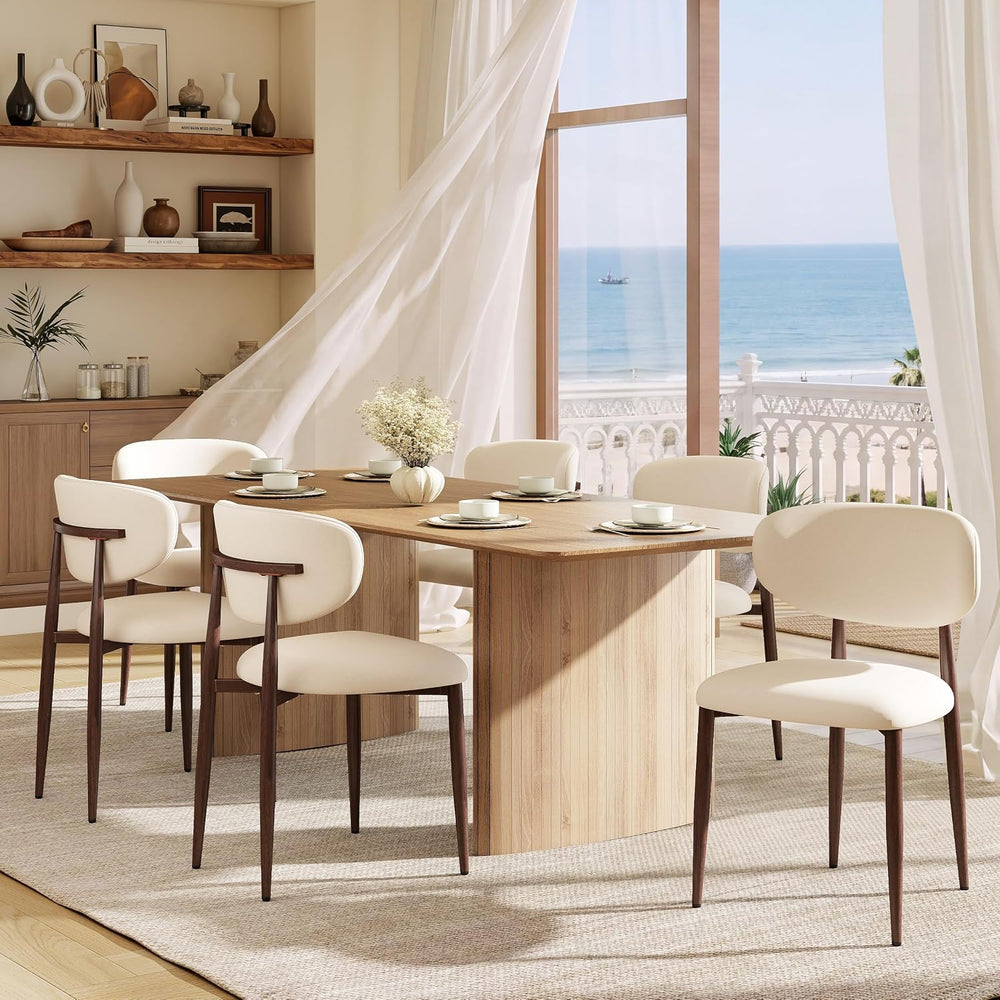 Dining Chairs Set of 6, Mid Century Modern Upholstered Dining Room Chairs