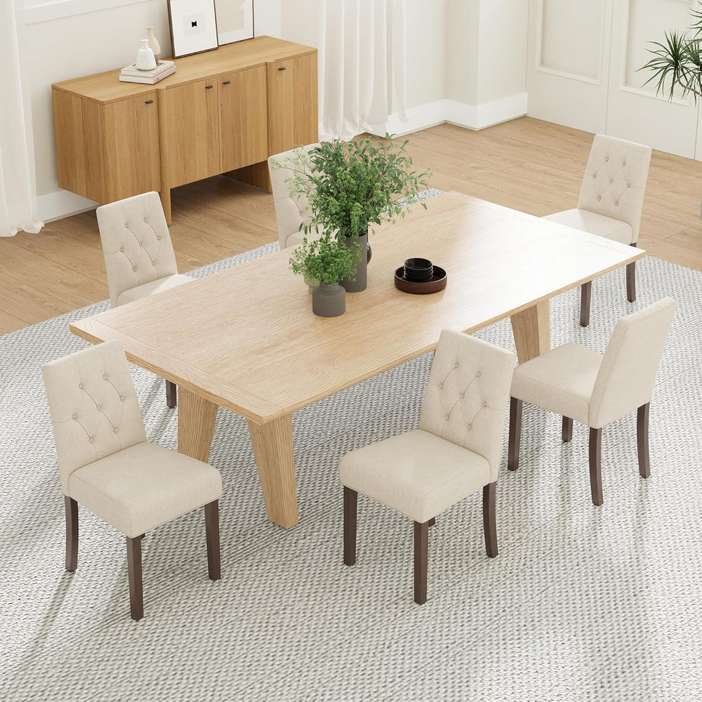 Upholstered Dining Chairs Set of 6 - Modern Parsons Kitchen & Dining Room...