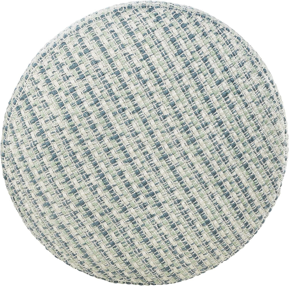 LR Home Interwoven Coastal Delight Indoor Outdoor Pouf, Blue/Green/White, 20&...