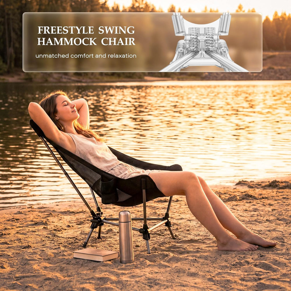 Hammock Camping Chair, Lightweight Folding Beach Lounge Chair with Adjustable...